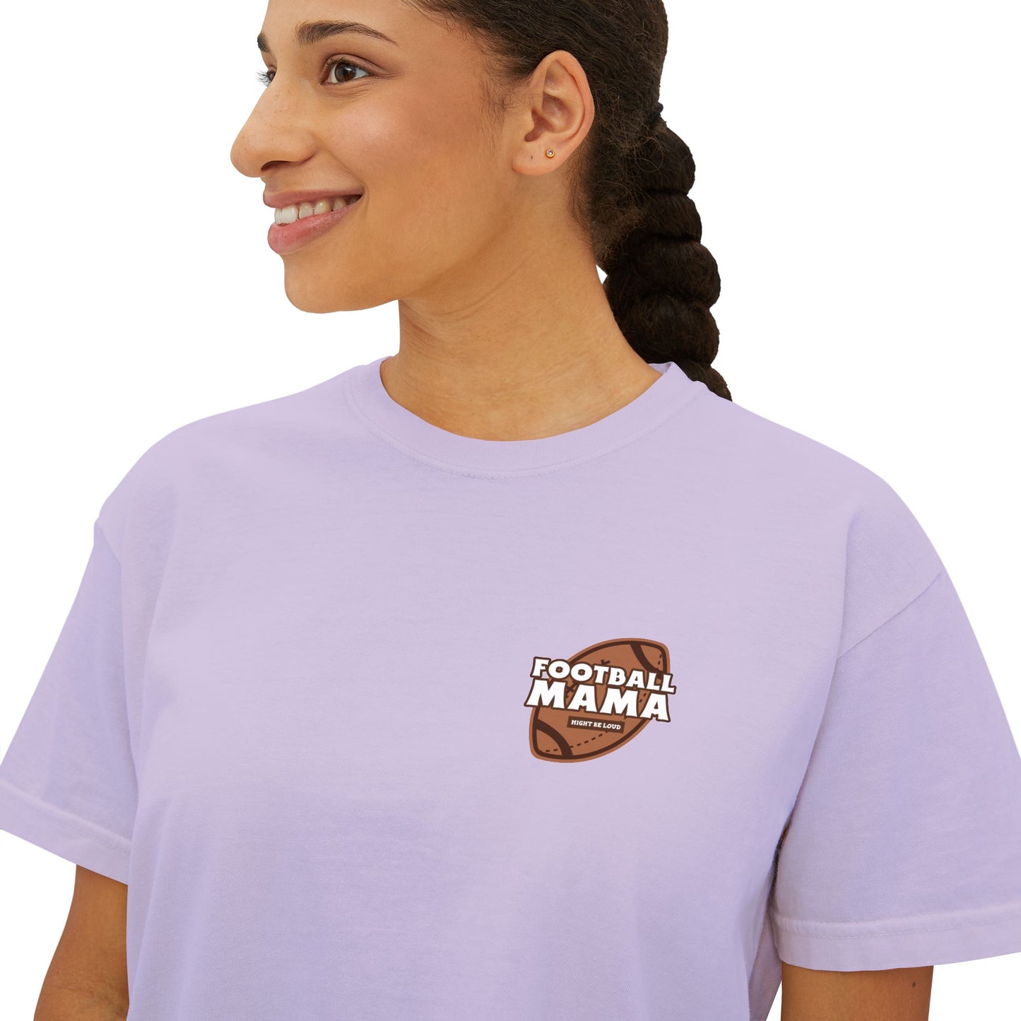 Football Mama Might Be Loud Women's Boxy Tee