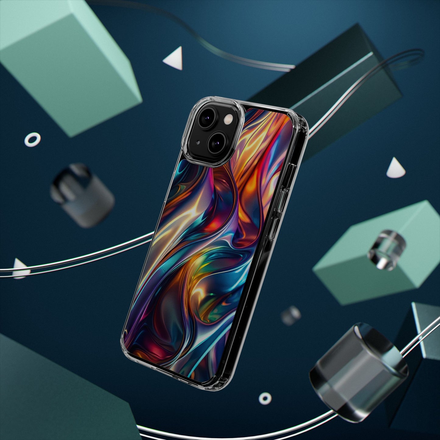 Colorful Clear Case for iPhone – Abstract Art Design