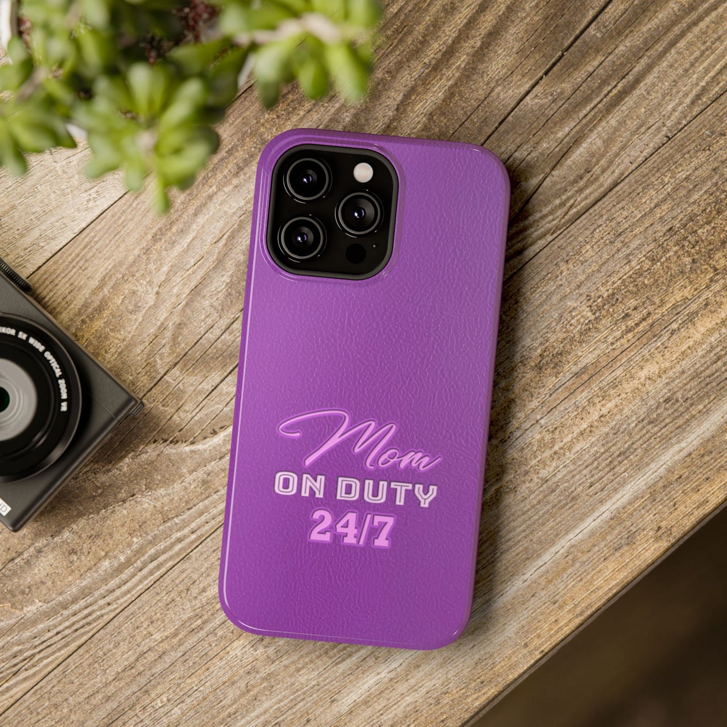 Mom On Duty Impact-Resistant Case, Purple Case for Mothers