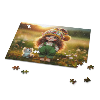 Franchesca Elf with Her Kitten Puzzle, 120, 252 or 500 pieces