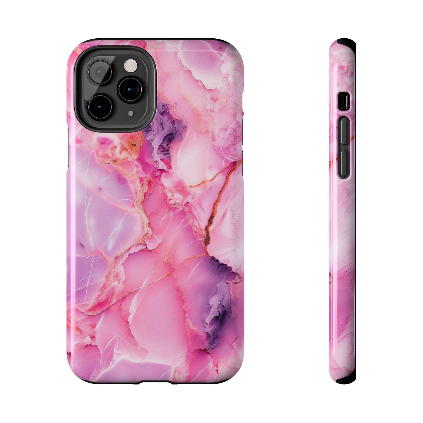 Pink Marble Tough Cases for iPhone, Stylish Protective Covers