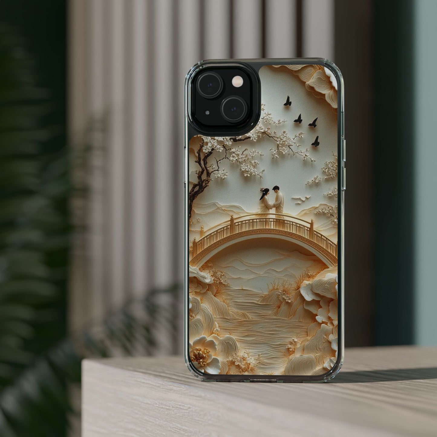 Romantic Couple 3D Effect Clear Cases,  Artistic Protective Cover