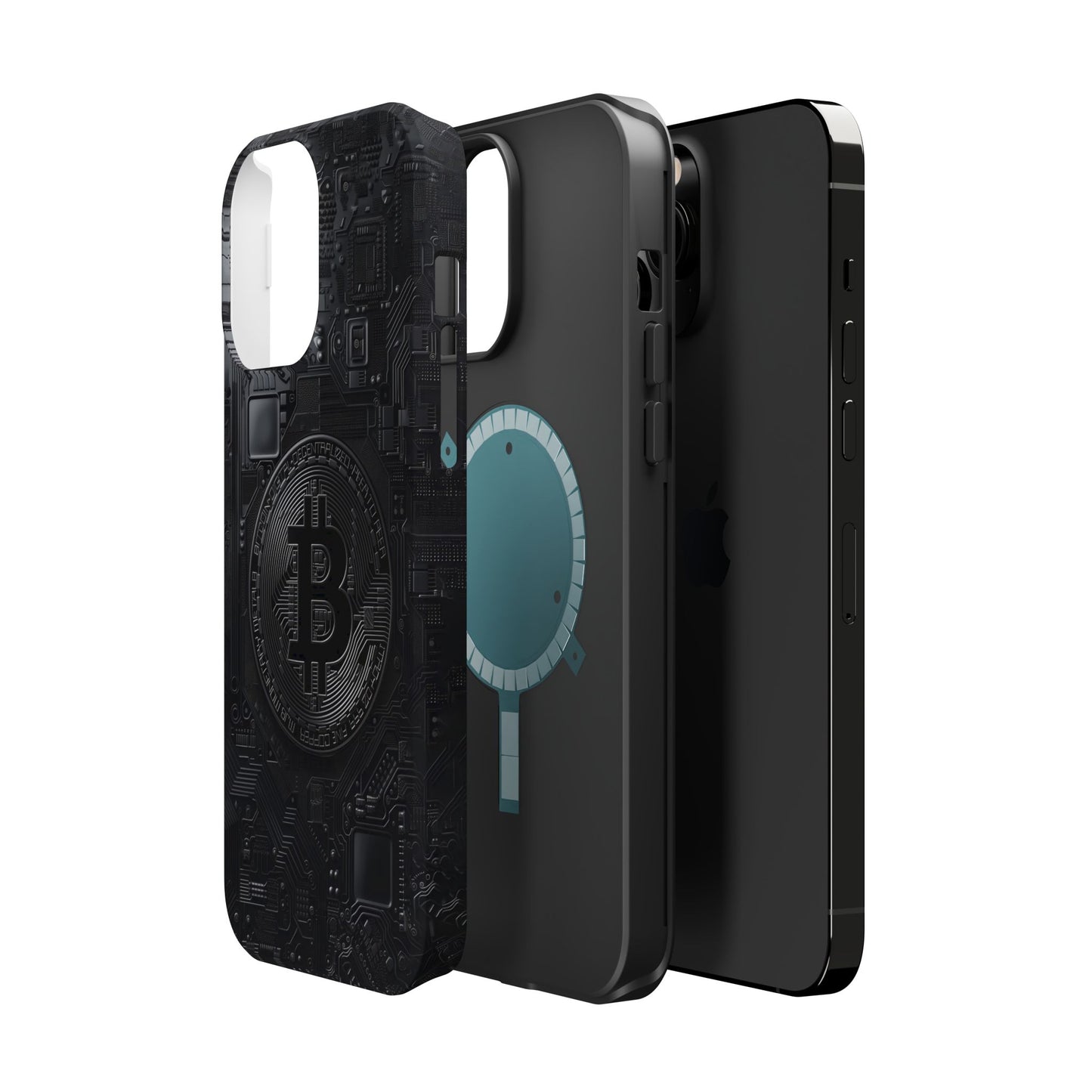 Black Bitcoin Magnetic iPhone Cases - Ideal for Tech Enthusiasts