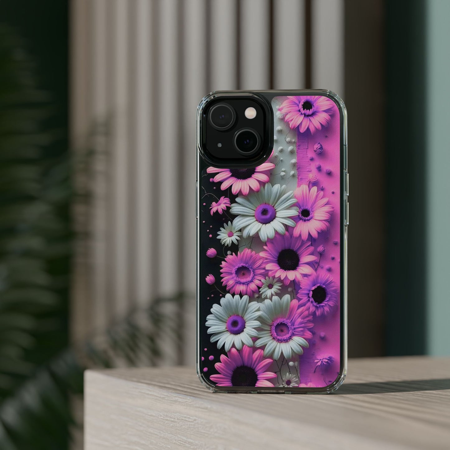 Floral Clear Phone Case – Pink Flower Design