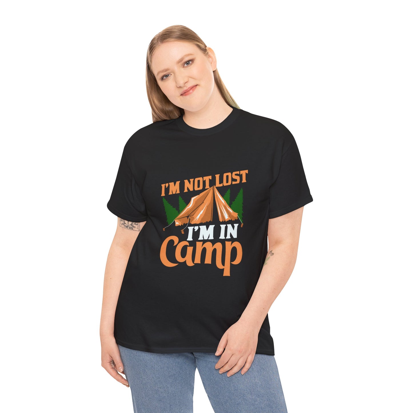 I'm Not Lost, I'm in Camp Unisex Heavy Cotton Tee - Perfect for Camping Lovers