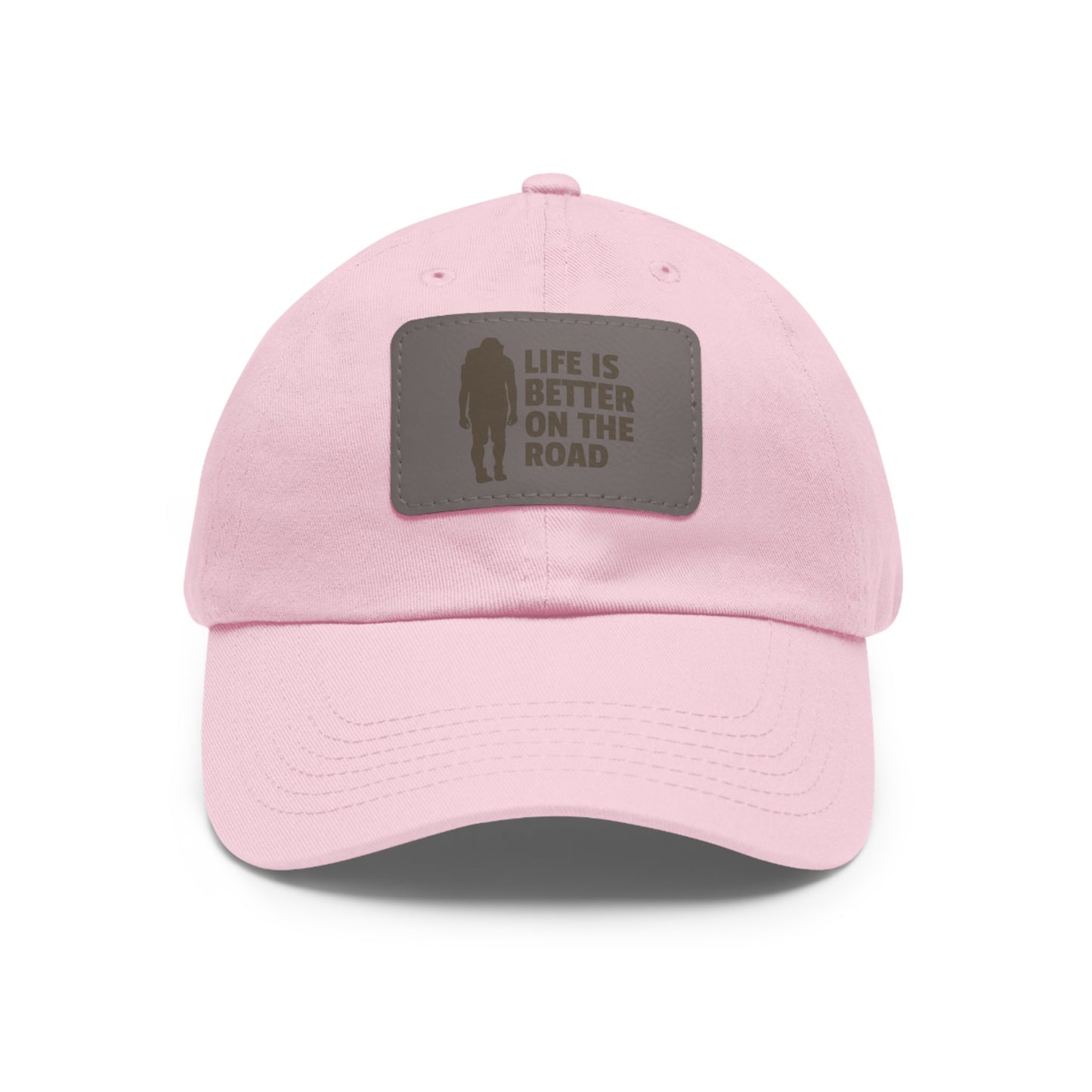 Life Is Better On The Road Dad Hat with Leather Patch (Rectangle)