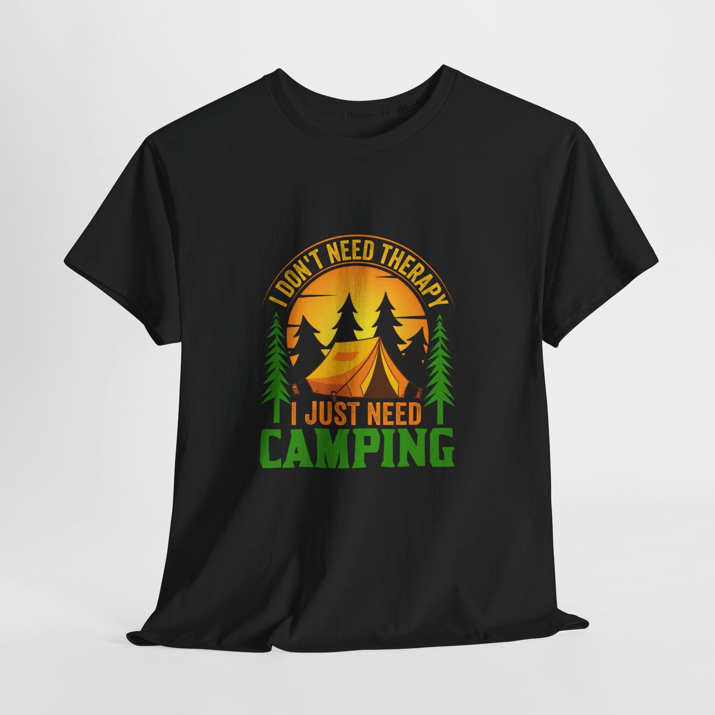 Camping Therapy Unisex Heavy Cotton Tee - Perfect for Outdoor Enthusiasts