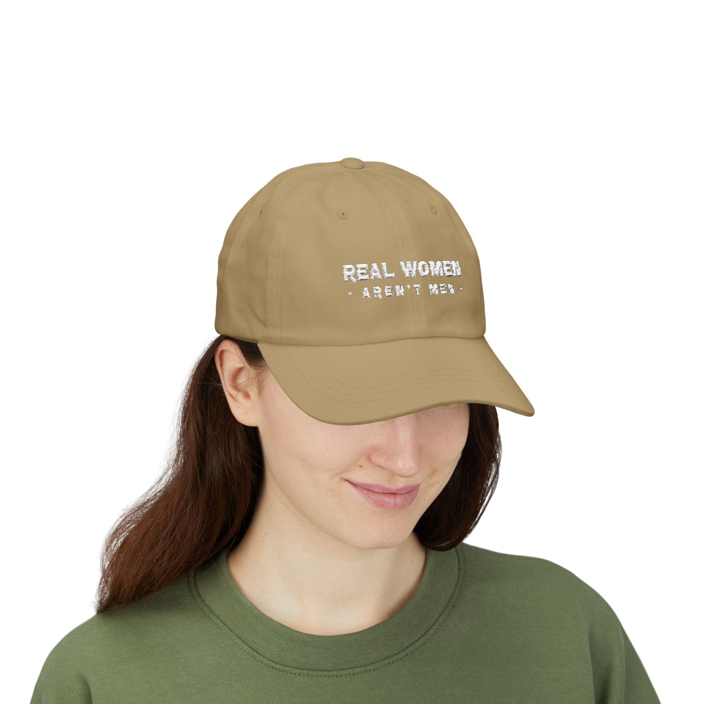 Real Women Aren't Men Classic Dad Cap — Feminist Statement Baseball Hat