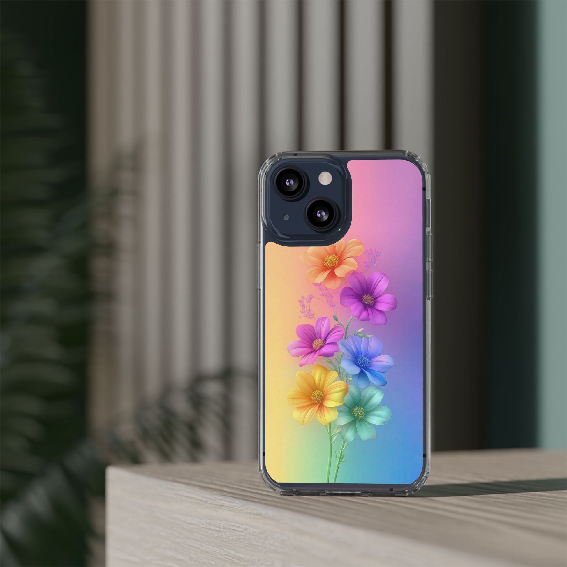 Floral Clear Phone Case – Colorful Flower Design