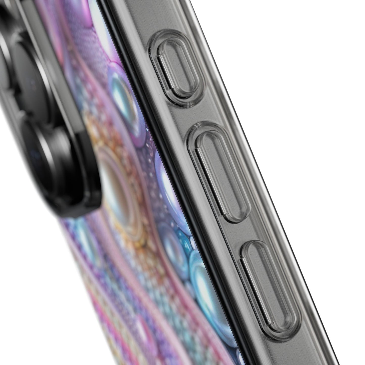 Colorful Pearl Wave Clear Phone Case, Elegant iPhone Cover