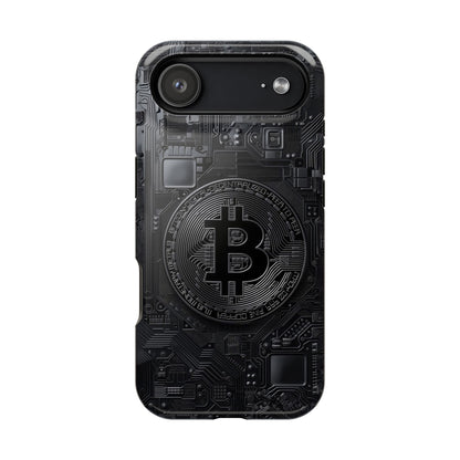 Black Bitcoin Magnetic iPhone Cases - Ideal for Tech Enthusiasts