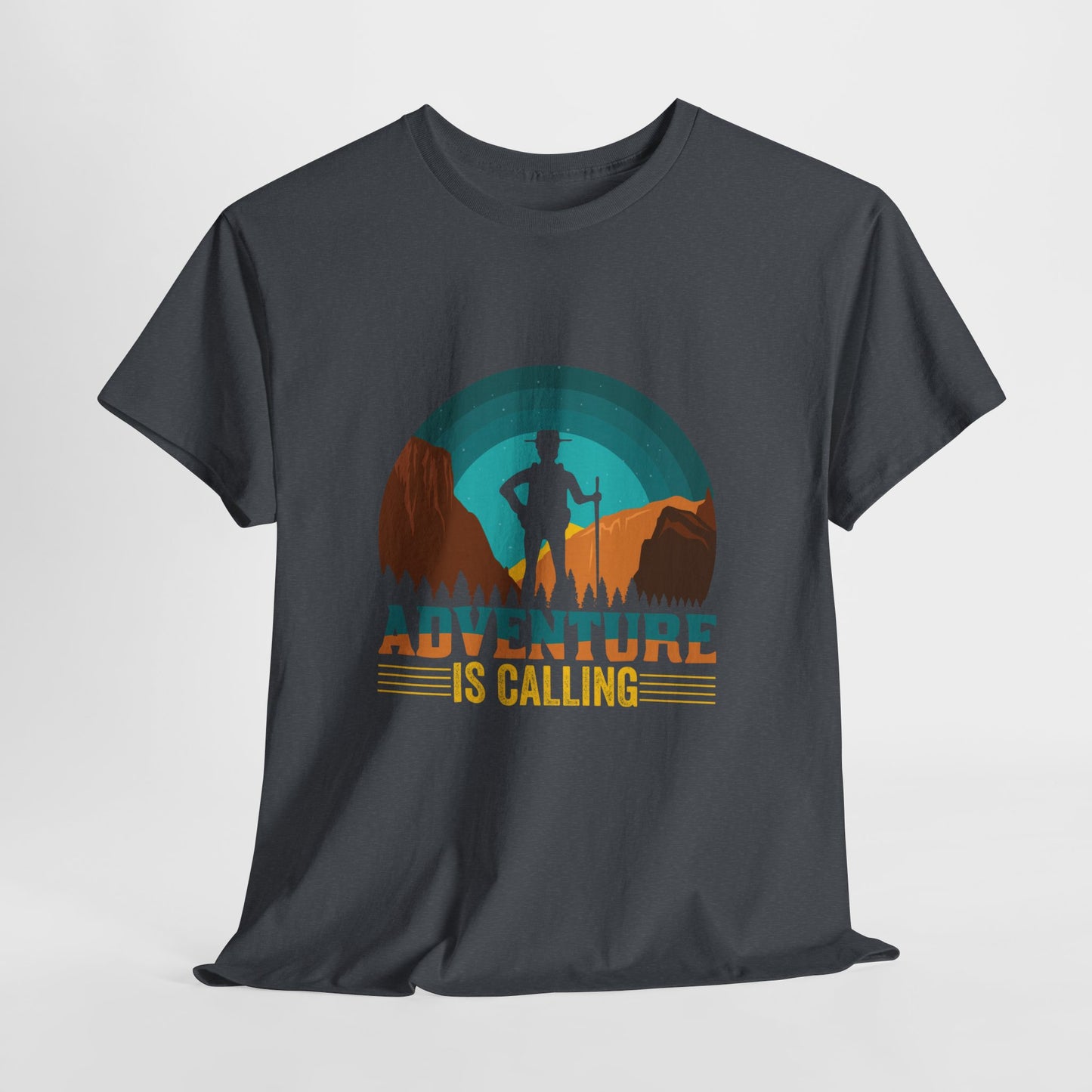 Adventure Is Calling Unisex Heavy Cotton Tee - Perfect for Outdoorsy Souls