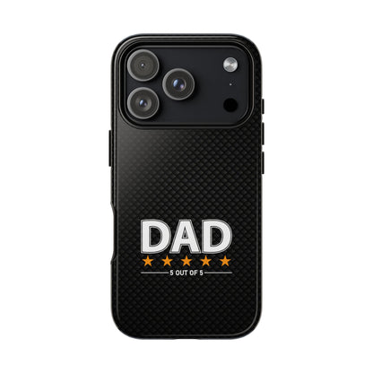5-Star Dad iPhone Case - Tough Black Cover for Father's Day