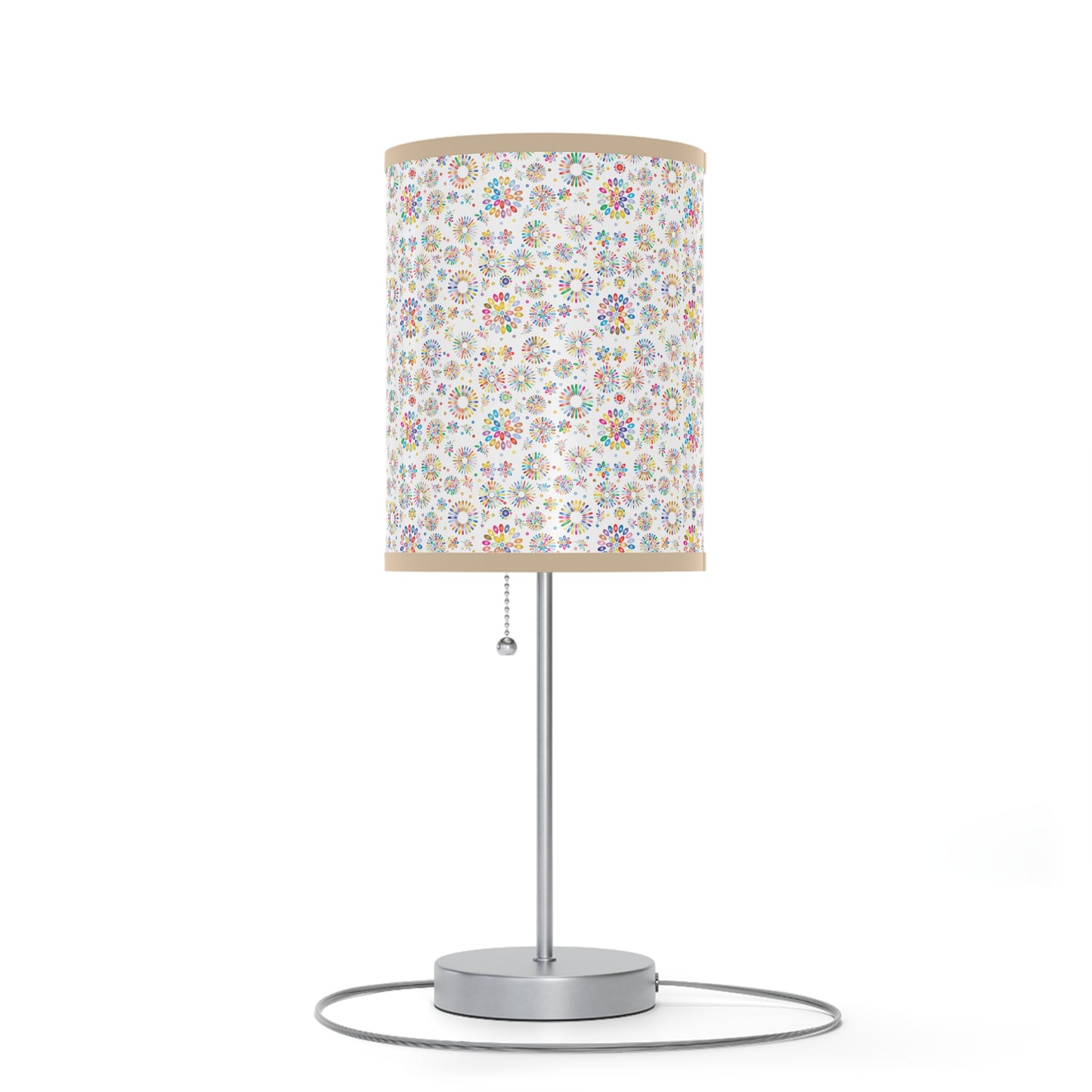 Vibrant Vibes: Happy Color Lamp on a Stand, US|CA plug / White