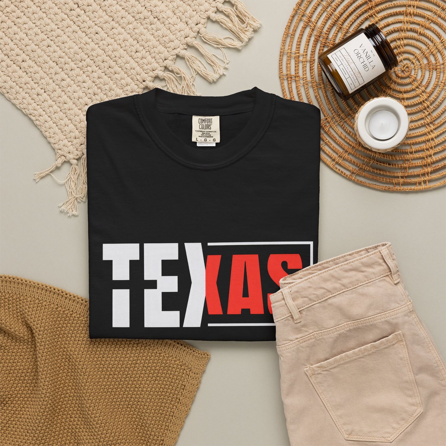 Texas Graphic Unisex Garment-Dyed T-Shirt - Casual Style for State Pride