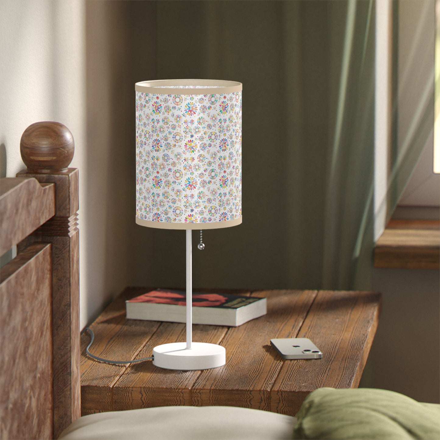 Vibrant Vibes: Happy Color Lamp on a Stand, US|CA plug / White