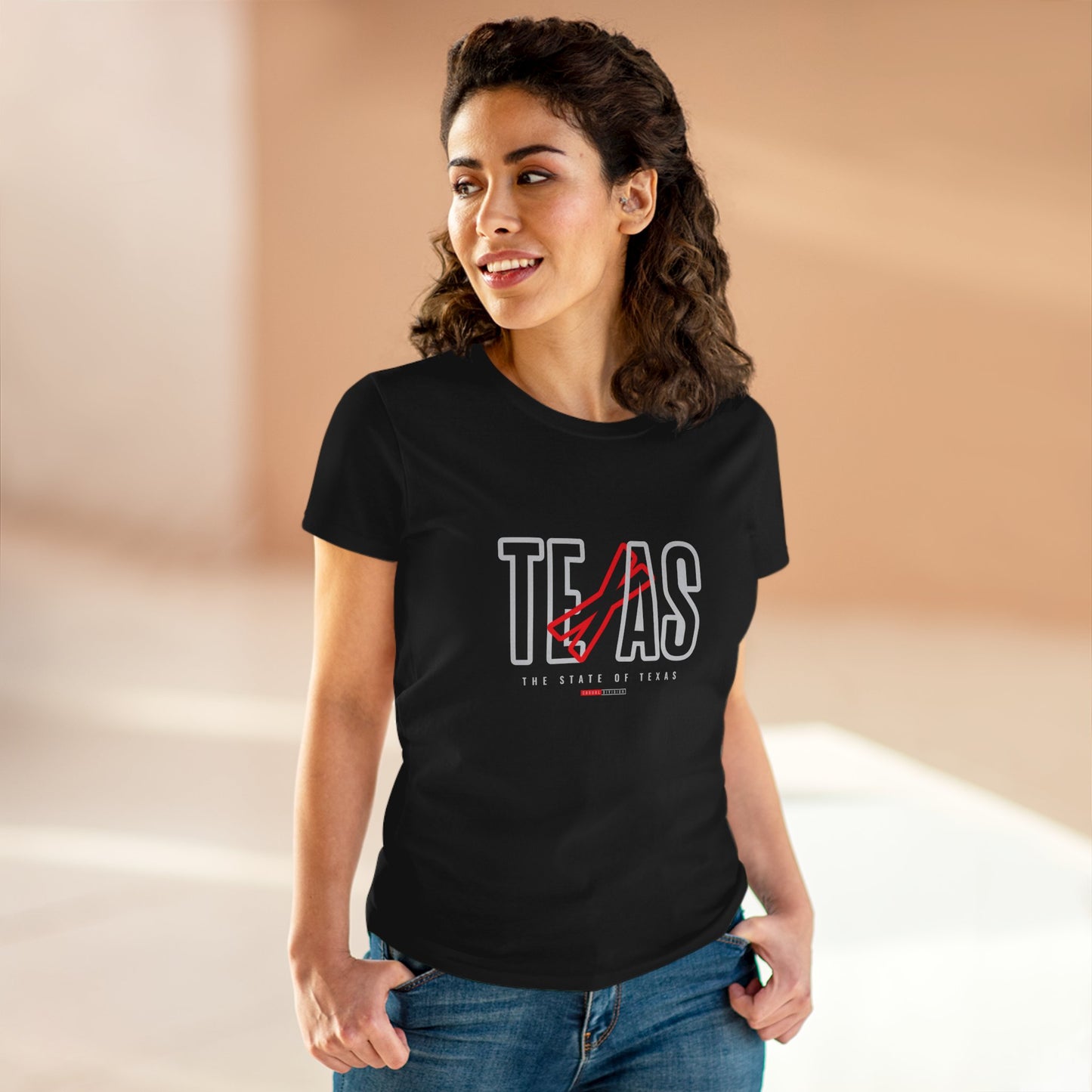 Texas State Graphic Women's Midweight Cotton Tee