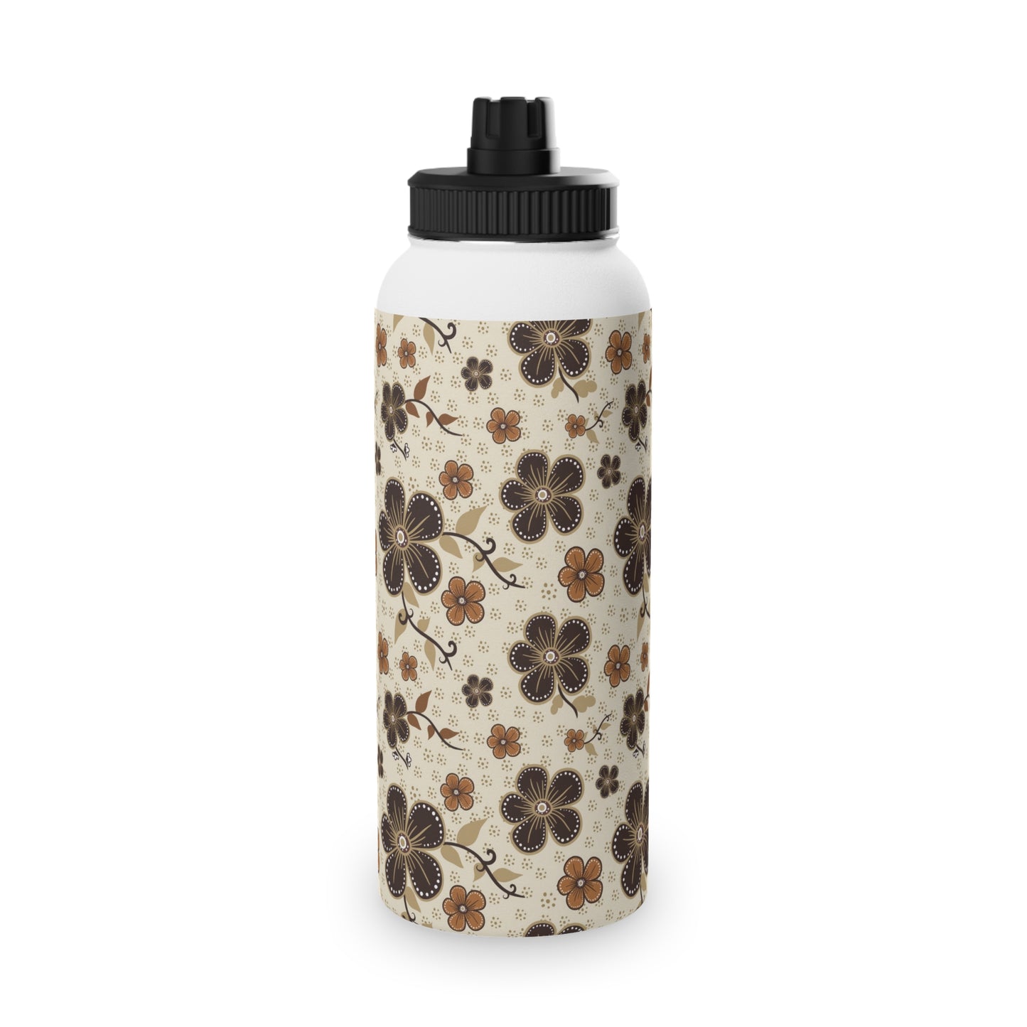 Timeless Elegance Stainless Steel Water Bottle, Sports Lid / Beige