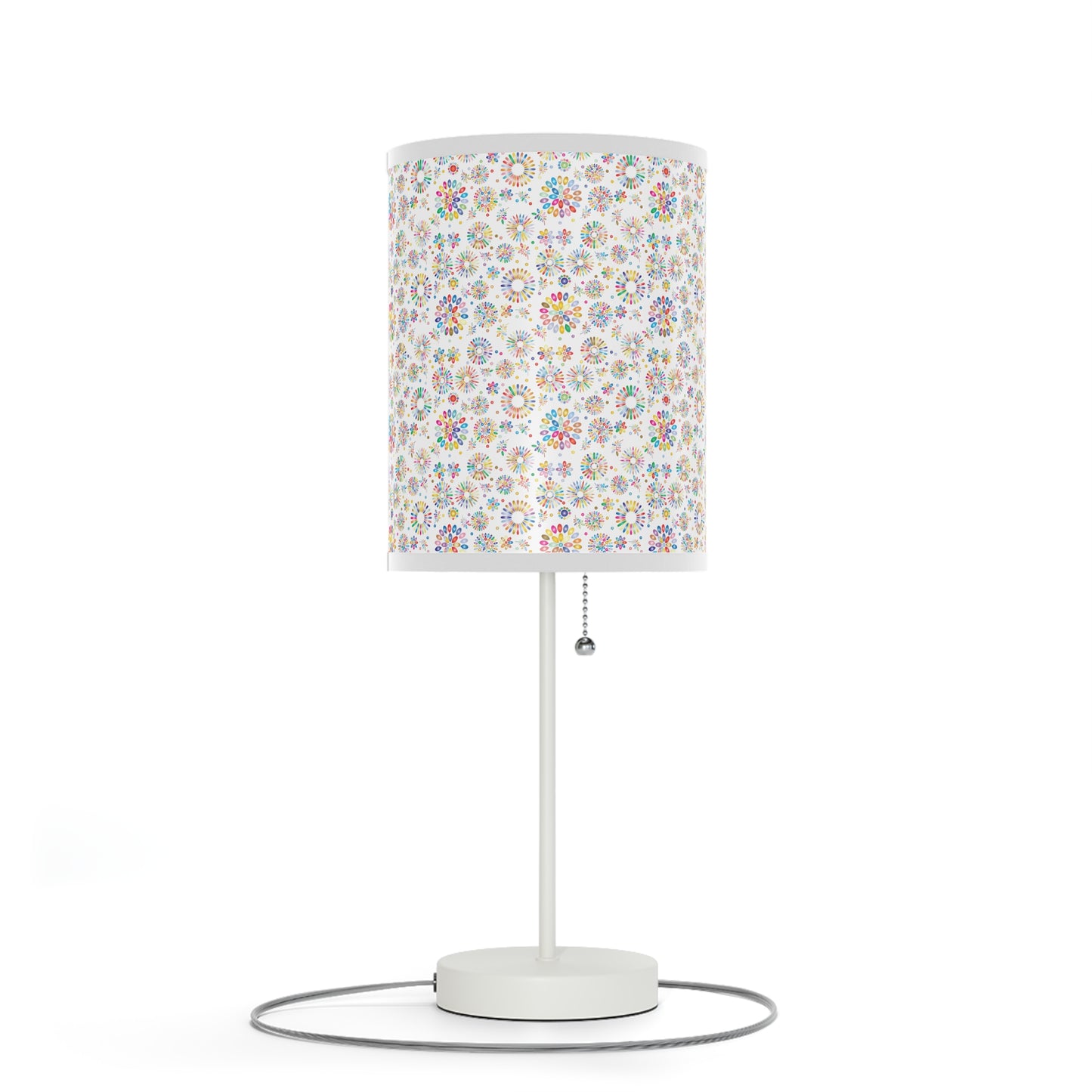 Vibrant Vibes: Happy Color Lamp on a Stand, US|CA plug / White