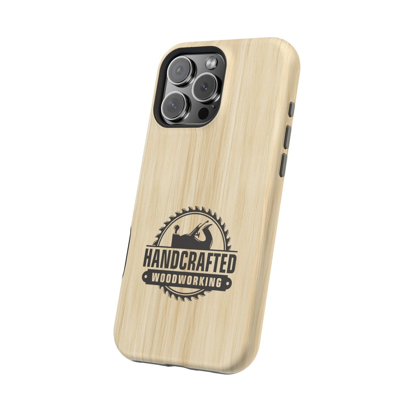 Handcrafted Woodworking Logo Magnetic Phone Cases