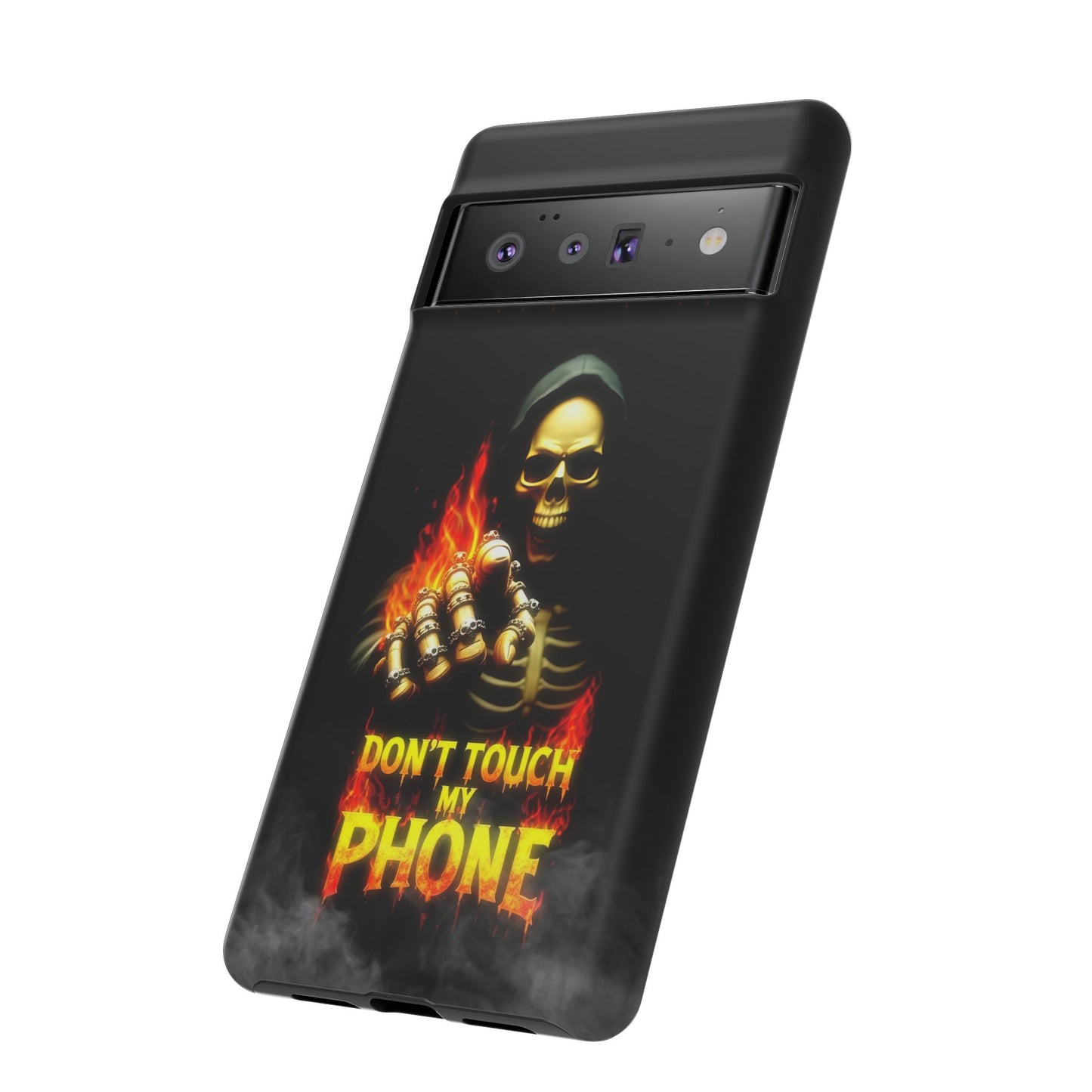 Skull Design Google Pixel Phone Case, Don't Touch My Phone Mobile Cover