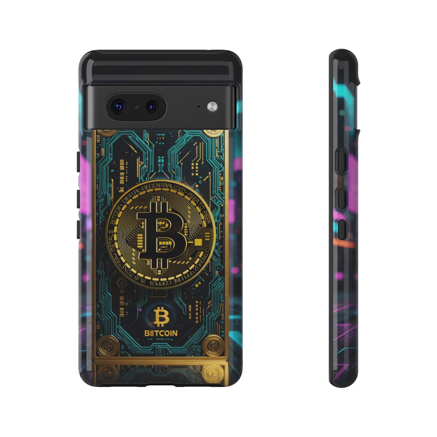 Bitcoin Google Pixel Phone Case - Tough Cases with Cryptocurrency Design