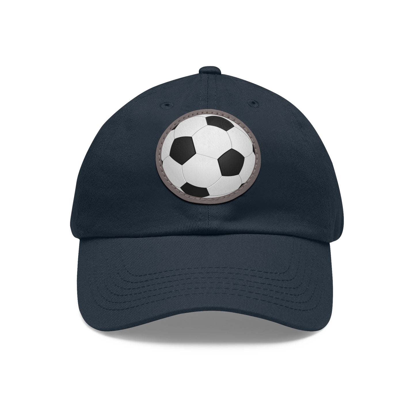 Soccer Dad Hat with Leather Patch (Round)