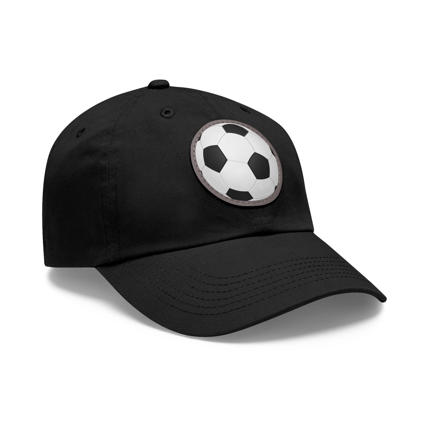 Soccer Dad Hat with Leather Patch (Round)