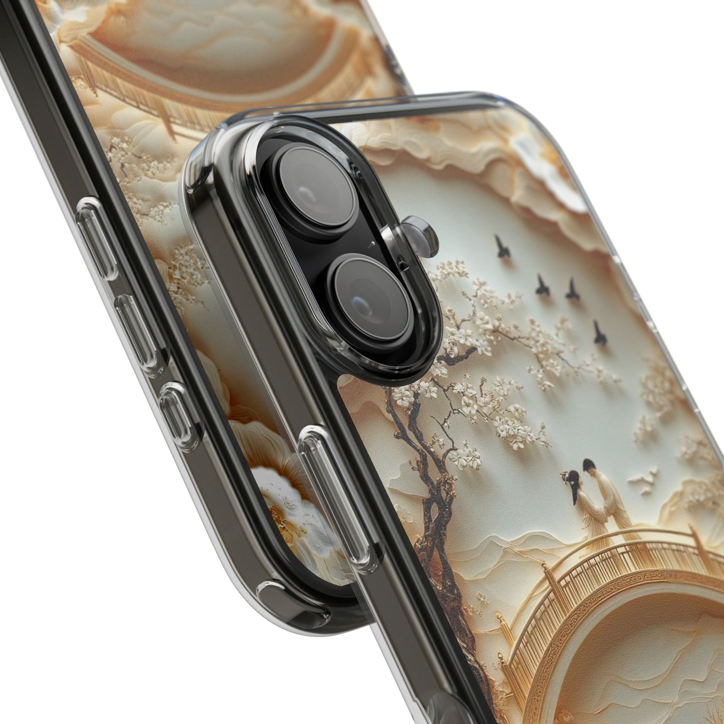 Romantic Couple 3D Effect Clear Cases,  Artistic Protective Cover