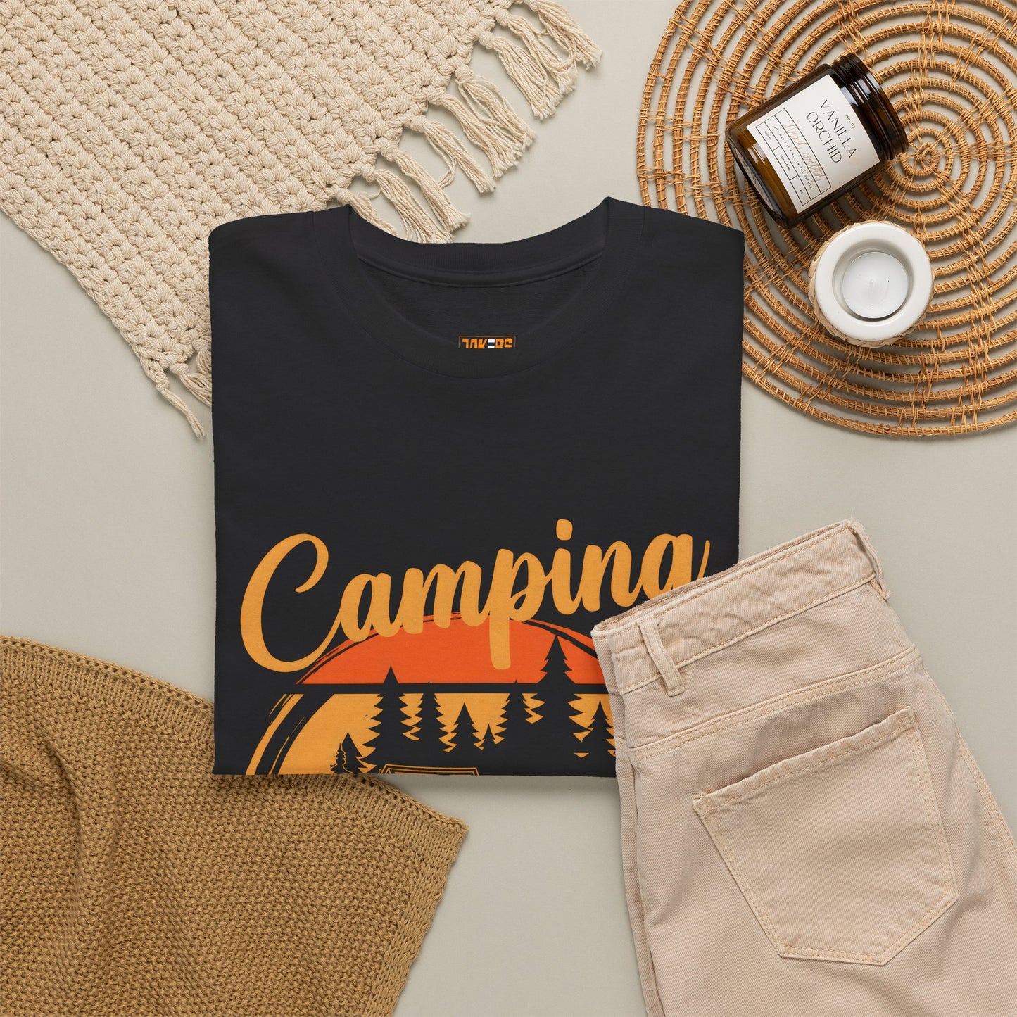 Camping Is My Happy Place Unisex Heavy Cotton Tee