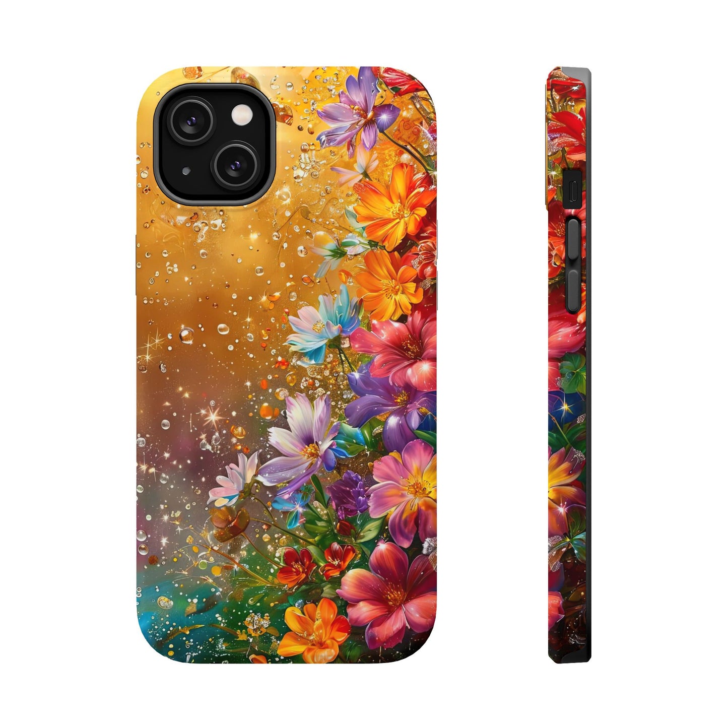 Vibrant Floral Magnetic Phone Case, Artistic Phone Cover