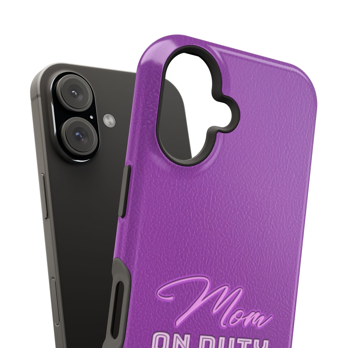 Mom On Duty Impact-Resistant Case, Purple Case for Mothers