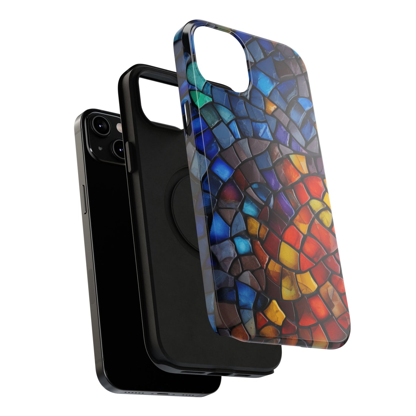 Stained Glass Impact-Resistant Phone Case, Colorful Phone Cover