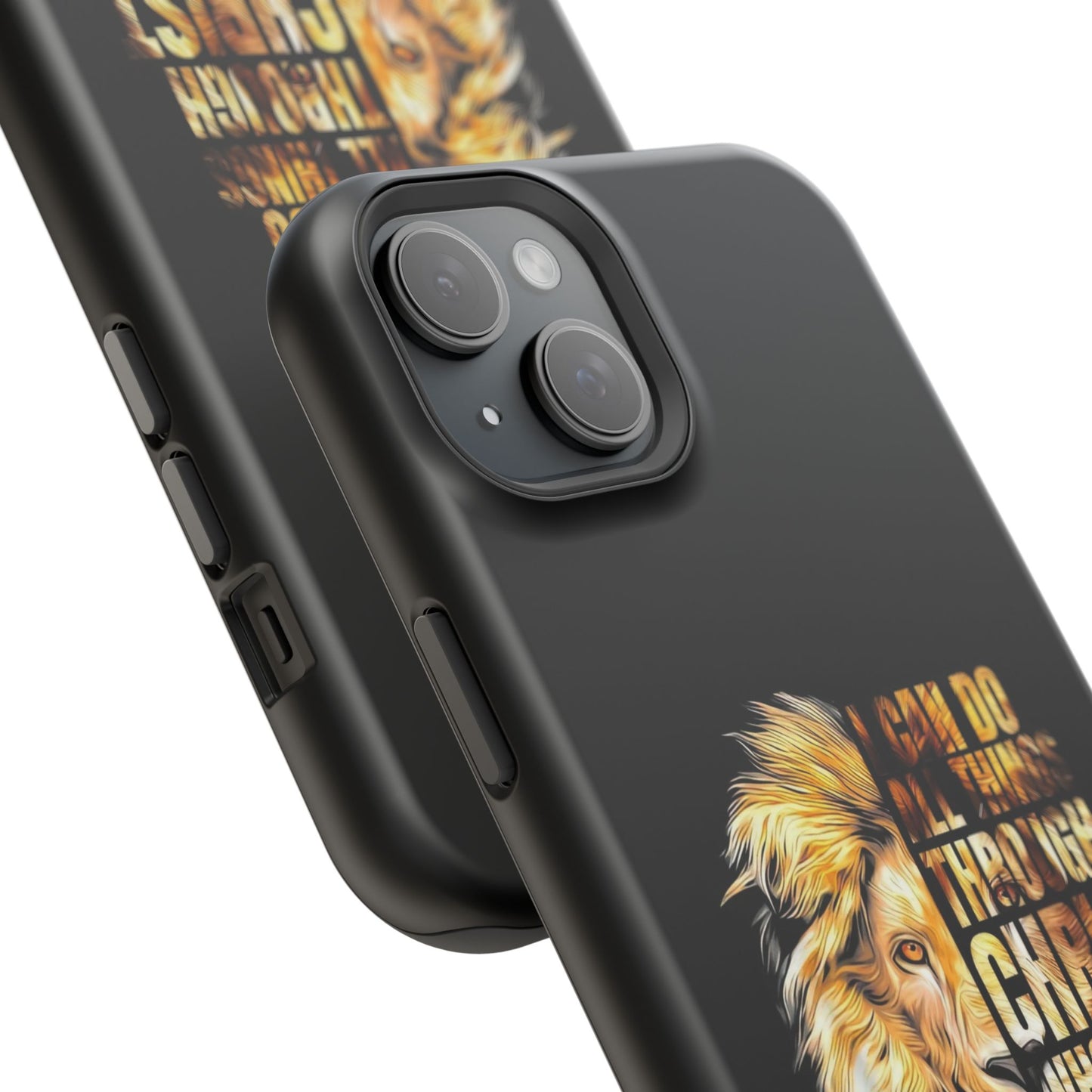 Inspirational Lion Magnetic iPhone Case, Strength & Faith, Christian Accessories