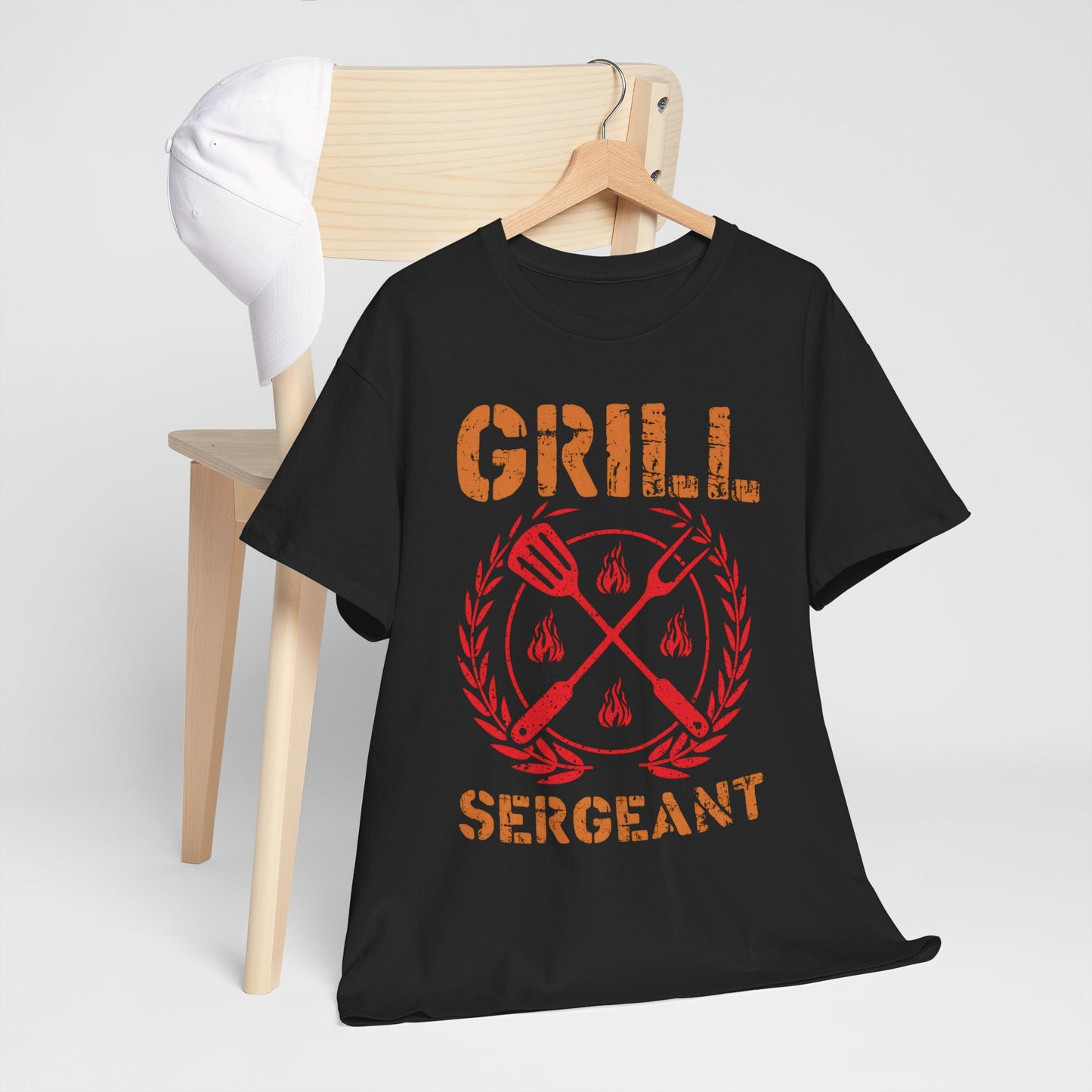 Grill Sergeant Unisex Heavy Cotton Tee - Fun BBQ Shirt for Grill Masters