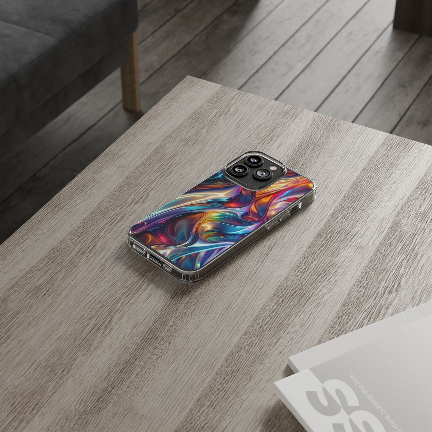 Colorful Clear Case for iPhone – Abstract Art Design