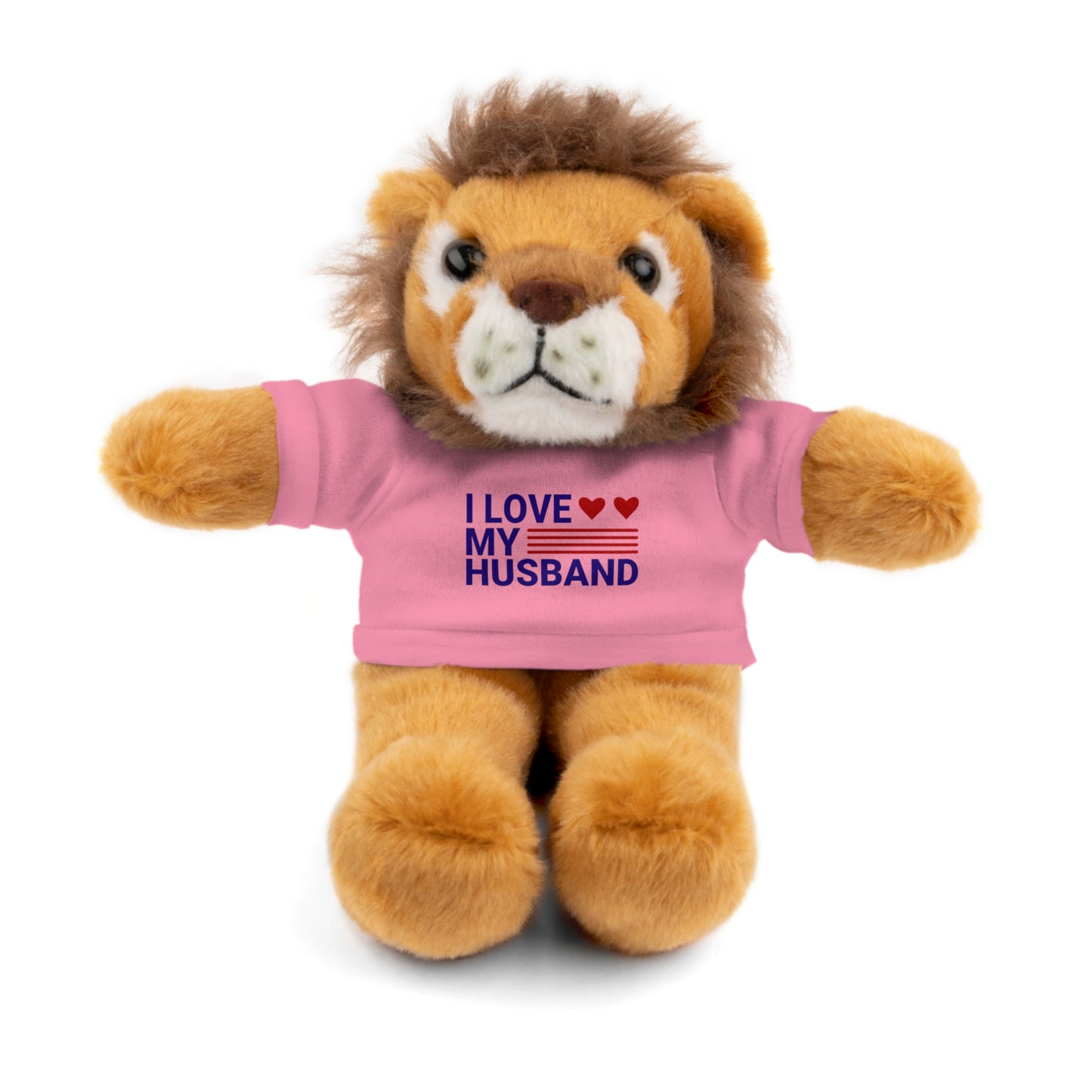 Stuffed Animal with "I love my husband" Tee, Gift for husband
