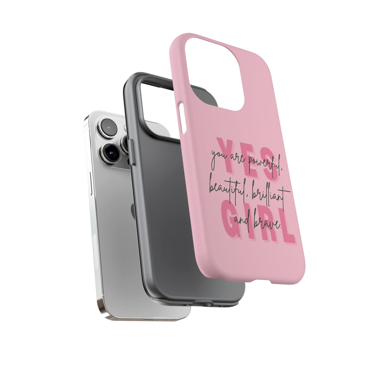 Empowering Case – Yes Girl Motivational Pink Protective Cover