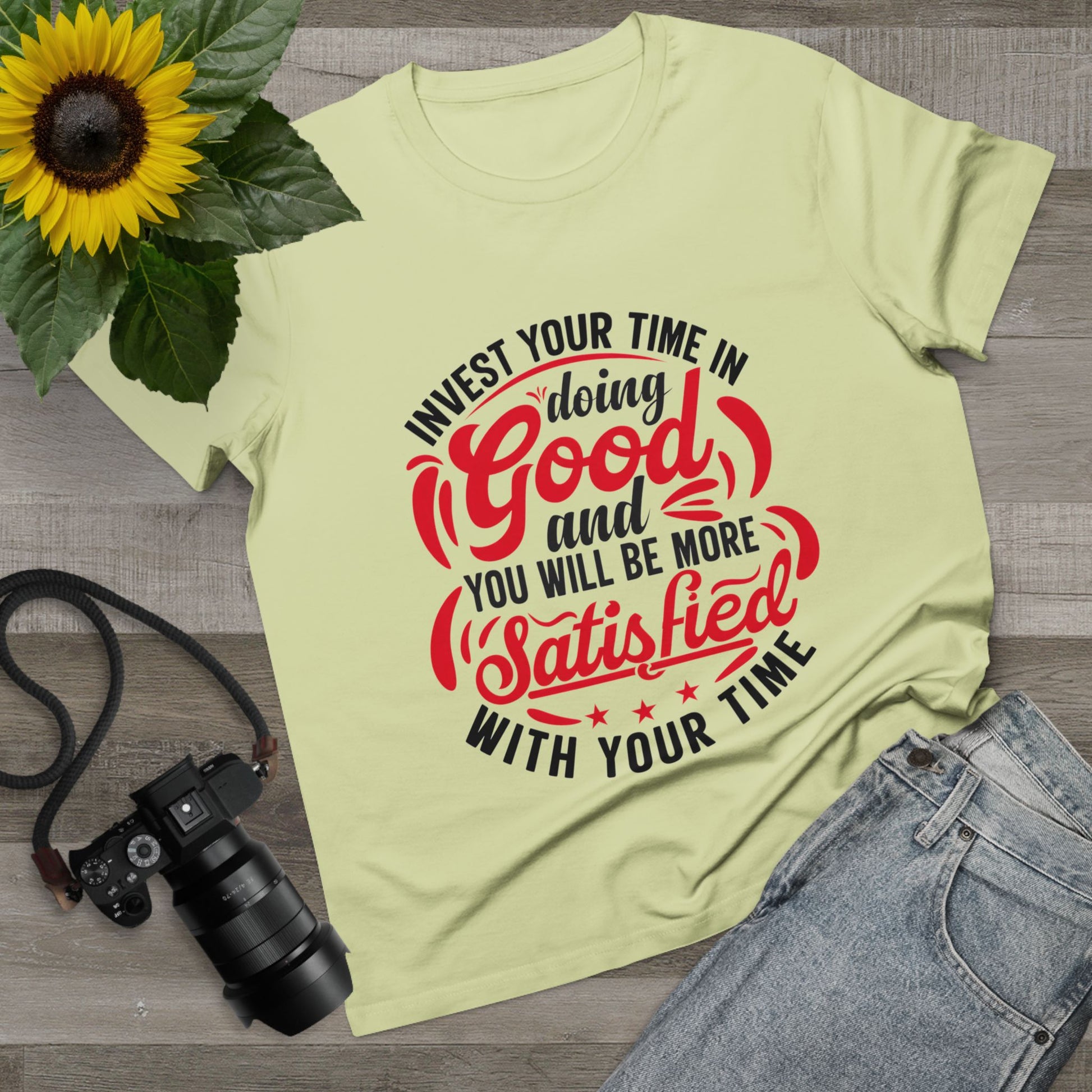 Inspirational Women's Maple Tee - Invest Your Time in Doing Good