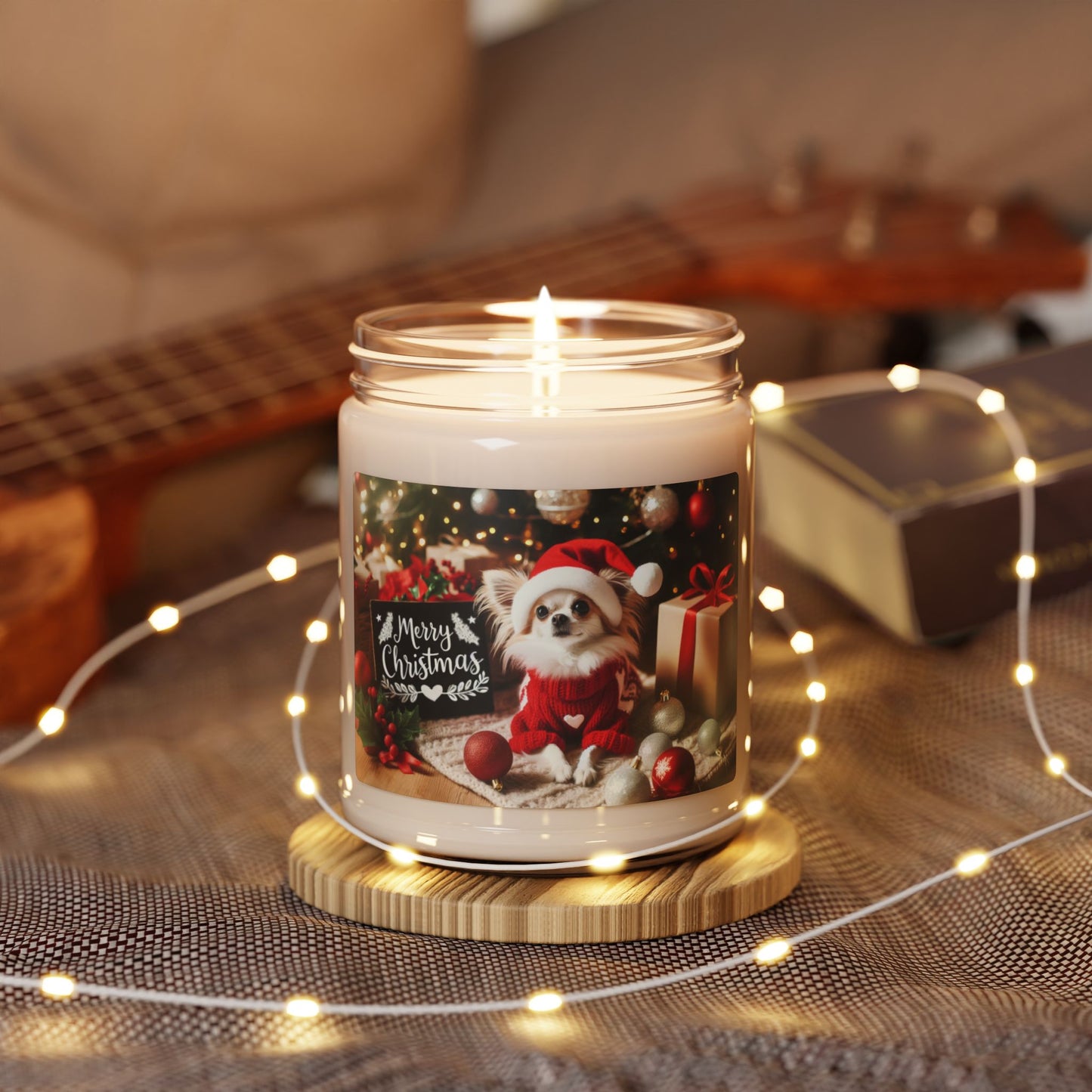 Merry Christmas Chihuahua Scented Soy Candle, 9oz