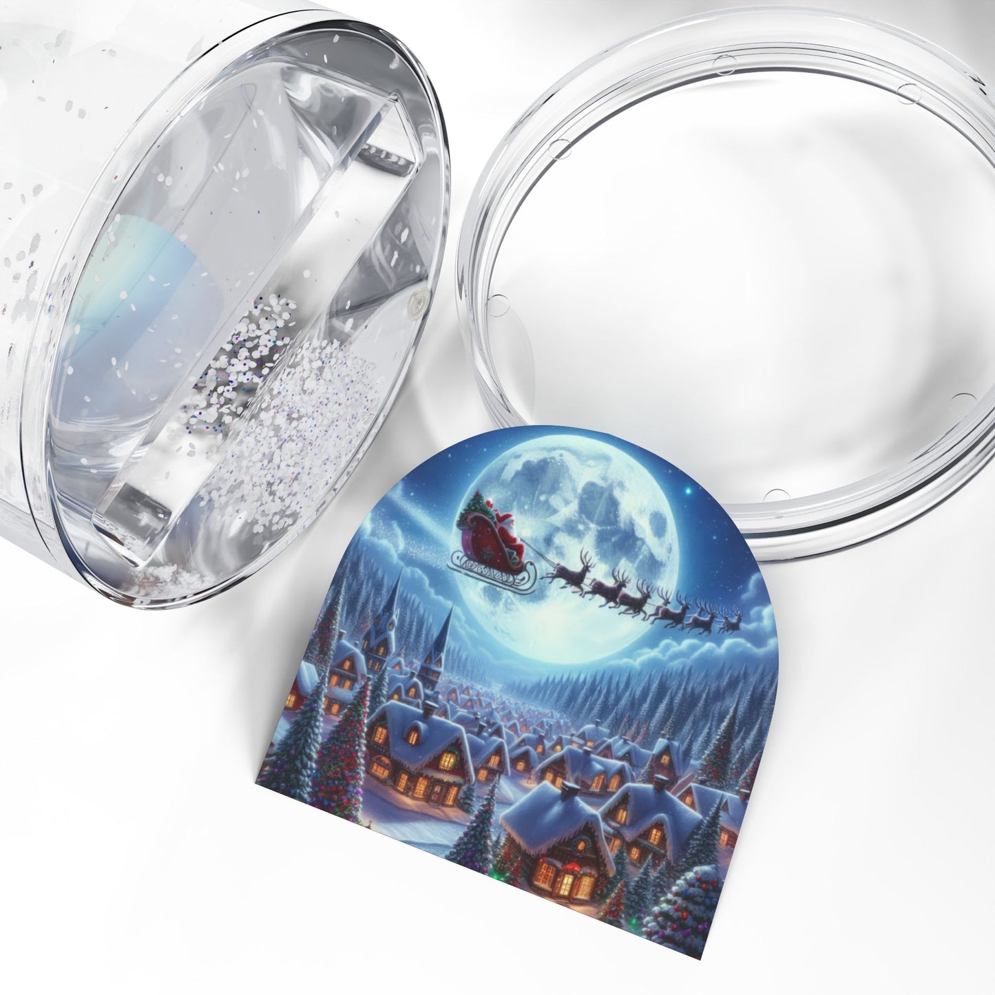 Starlit Santa's Village Drift  Snow Globe