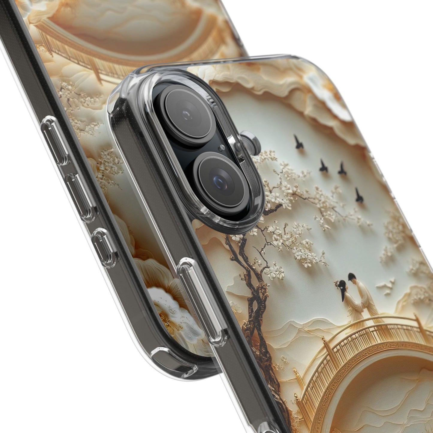 Romantic Couple 3D Effect Clear Cases,  Artistic Protective Cover