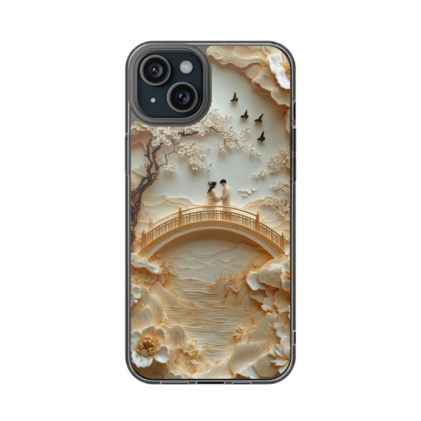 Romantic Couple 3D Effect Clear Cases,  Artistic Protective Cover