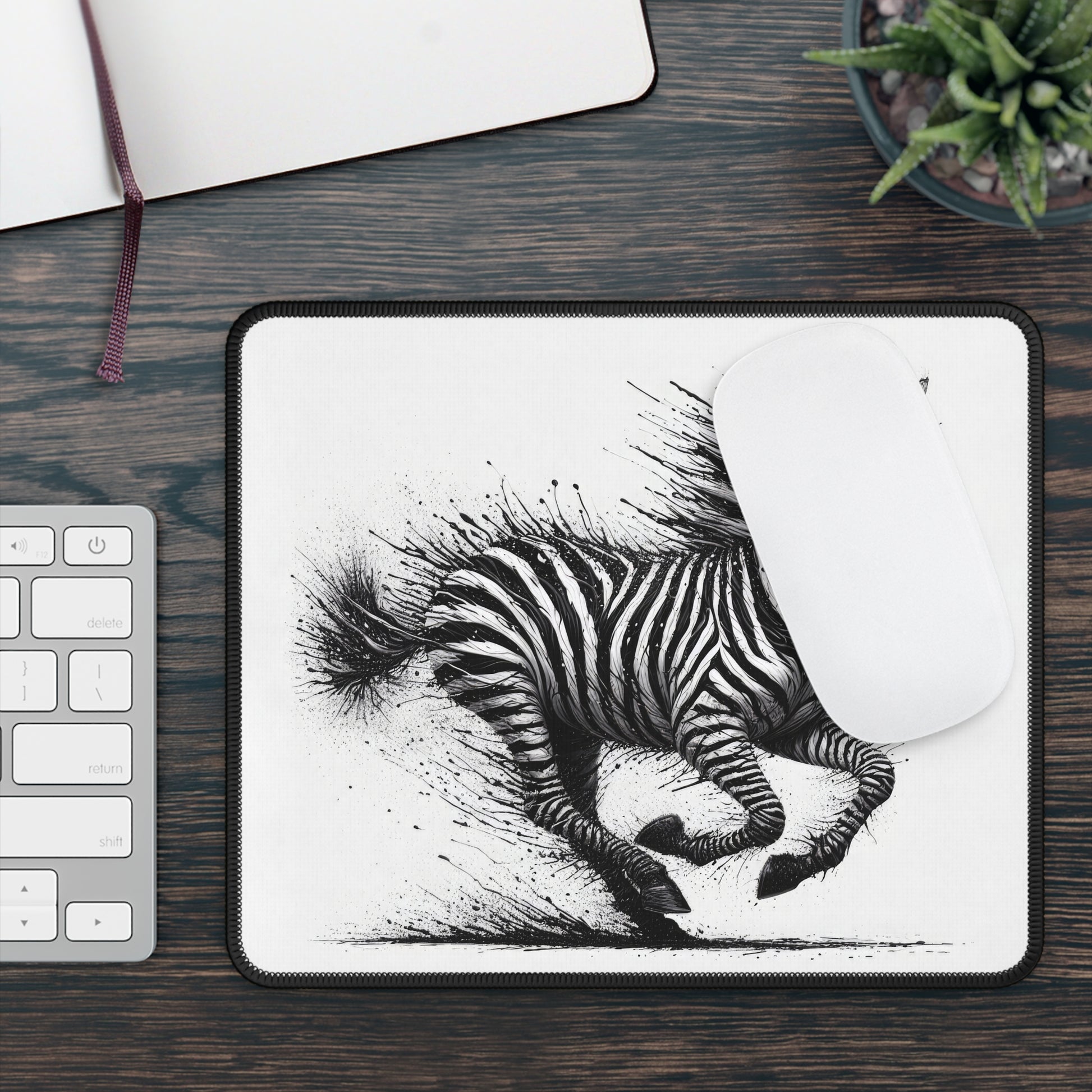Black and White Mouse Pad - Abstract Zebra
