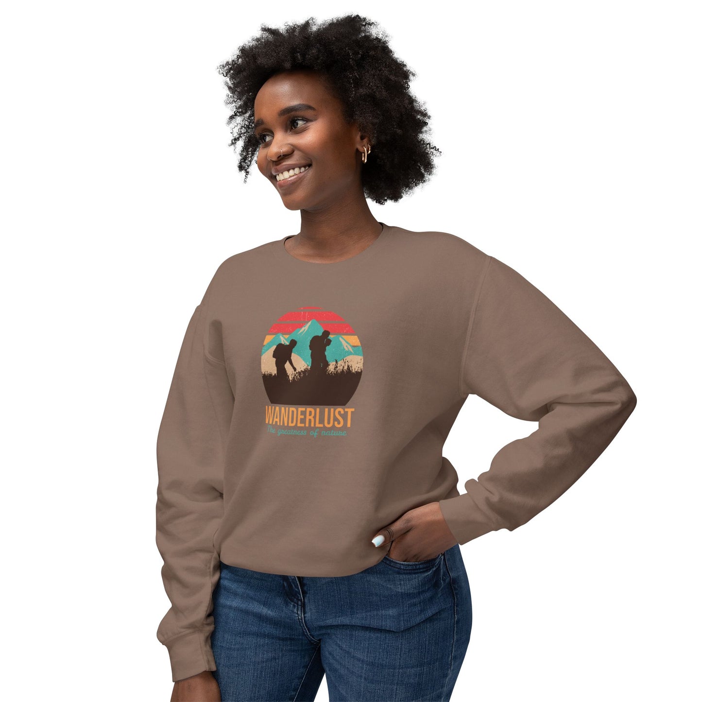 Wanderlust The Greatness Of Nature Unisex Lightweight Crewneck Sweatshirt