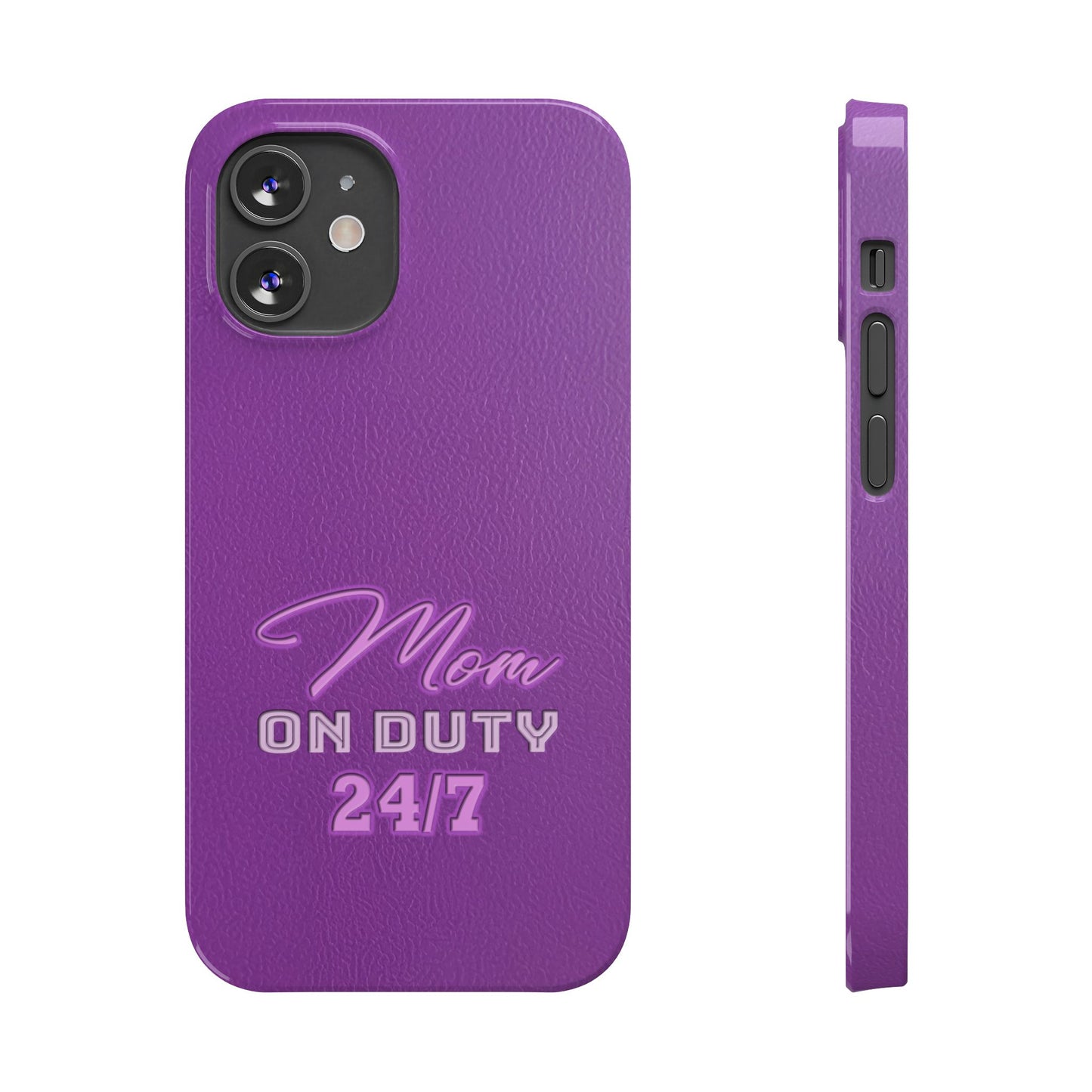 Mom On Duty Slim Case, Purple Case for Mothers