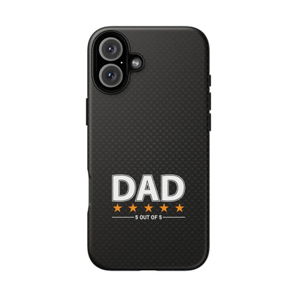 5-Star Dad iPhone Case - Tough Black Cover for Father's Day