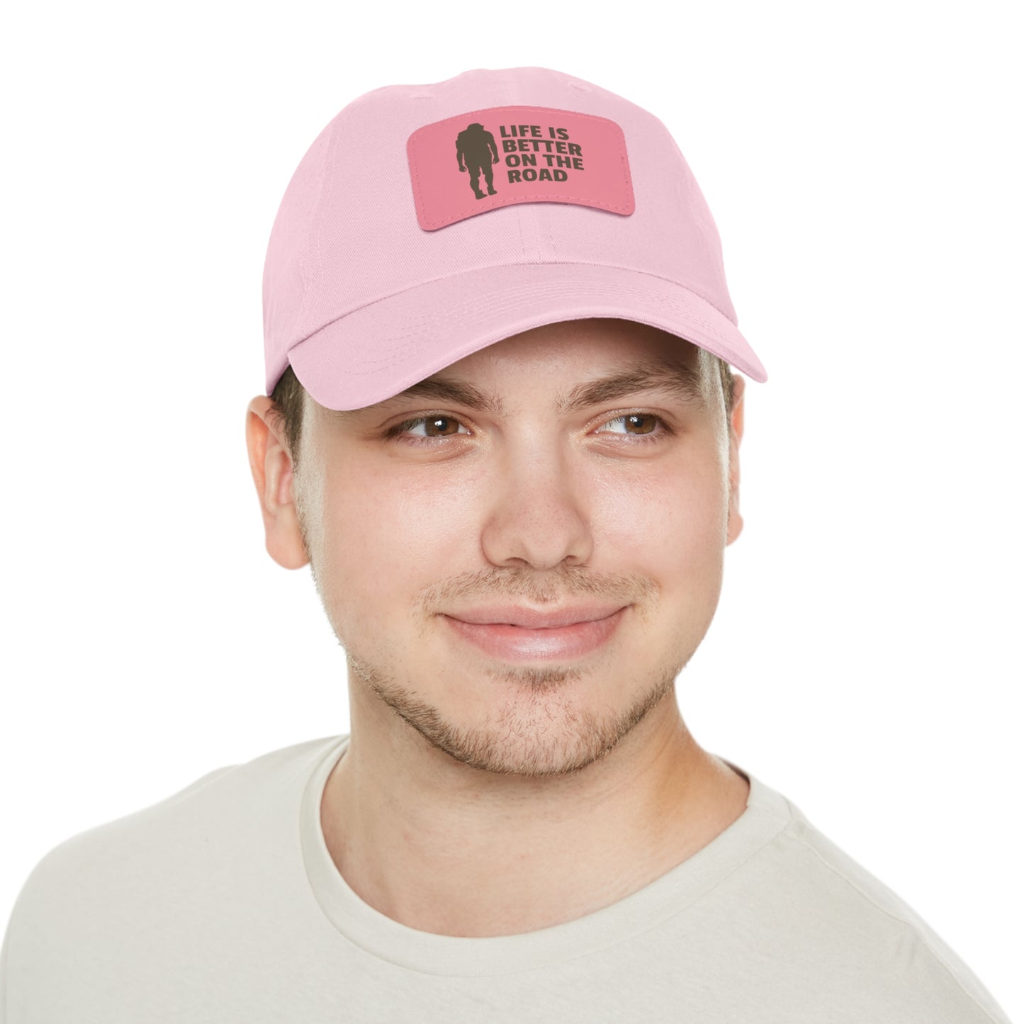 Life Is Better On The Road Dad Hat with Leather Patch (Rectangle)