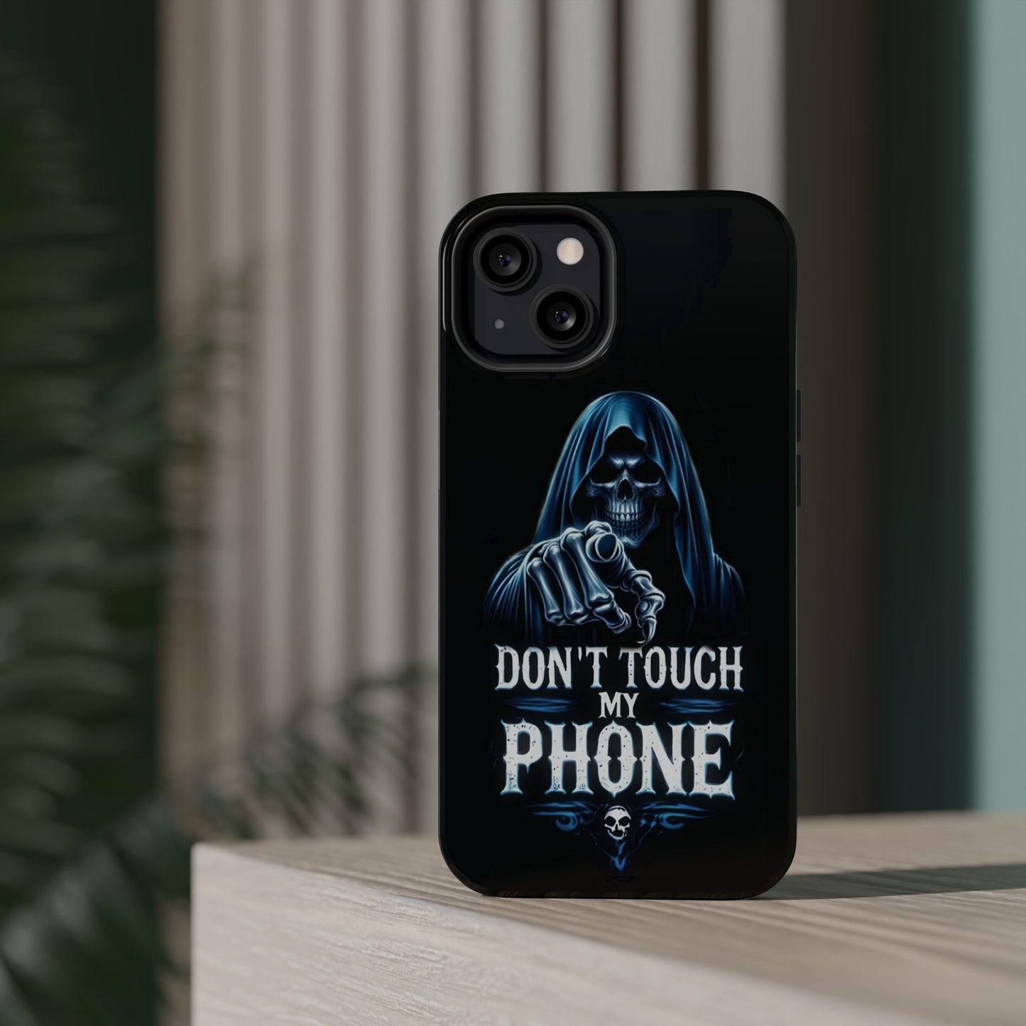 Gothic Magnetic iPhone Case: Don't Touch My Phone