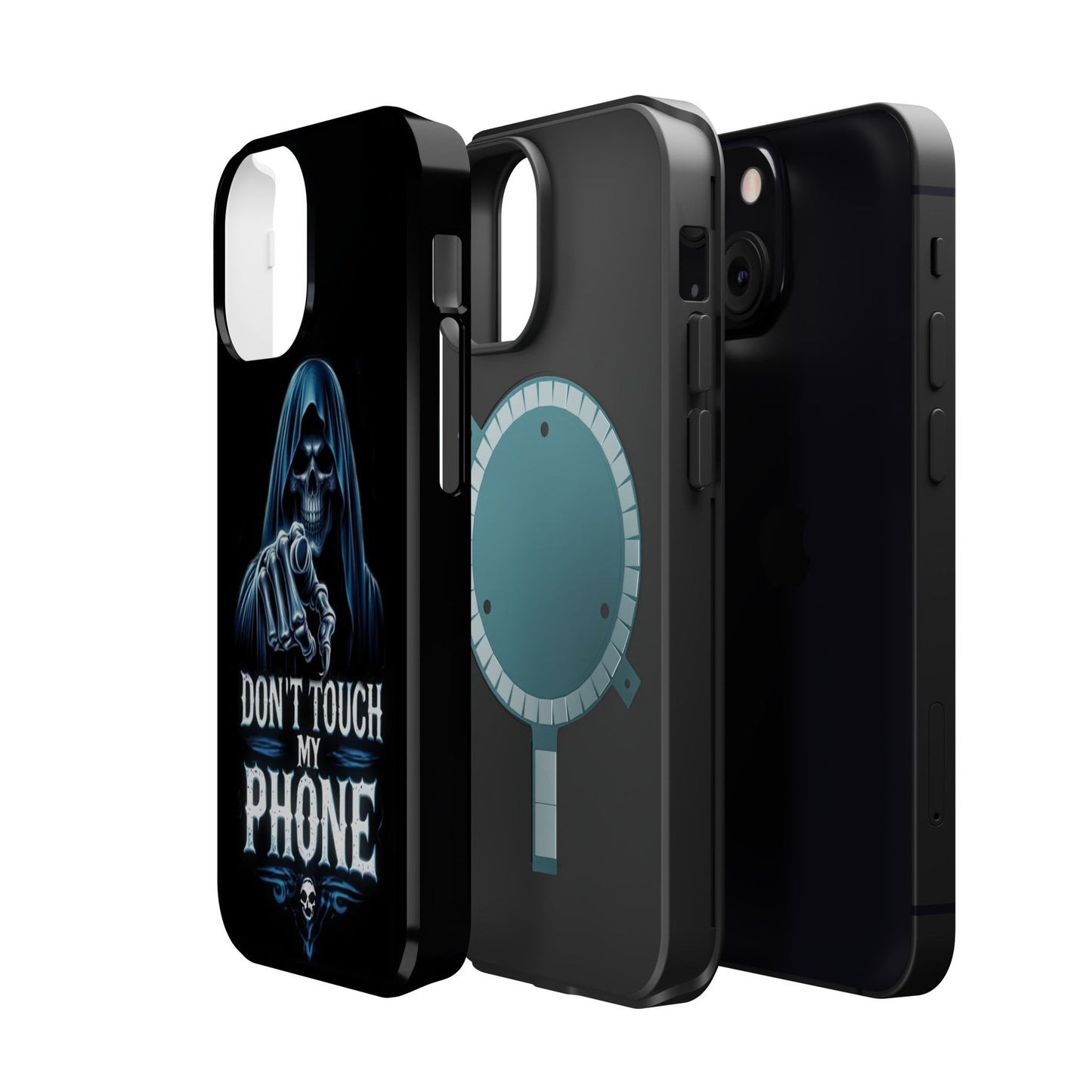 Gothic Magnetic iPhone Case: Don't Touch My Phone